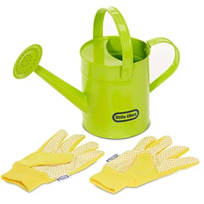 Image of Little Tikes Growing Garden Watering Can &amp; Gloves Lightweight Durable Outdoor Fun for Toddlers Educational Active Play Ages 3+ Years,30 x 13 21 cm