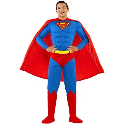 Image of Funidelia Superman costume 100% OFFICIAL for Man size XXL of Steel, Superheroes, DC Comics, Justice League, accessory Fun costumes your parties