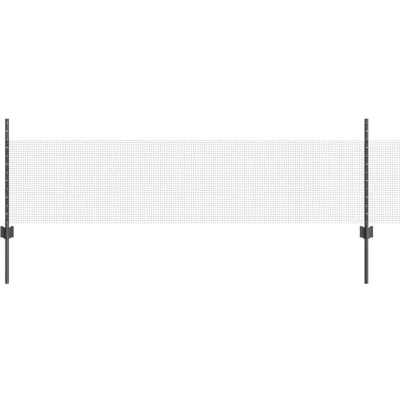 Image of vidaXL Chicken Wire Fence Set of 2 Grey Metal, Plastic Coated