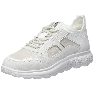 Image of Geox Women&#039;s D Spherica C Sneaker, Off White, 4 UK
