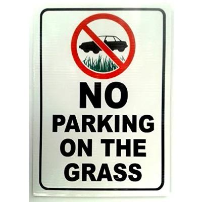 Image of NO PARKING ON THE GRASS CORREX or FOAMEX SIGN A4 A3 A2 WEATHERPROOF FADEPROOF (A4 (297mmx210mm))