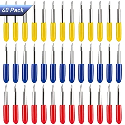 Image of 40PCS Replacement Cutting Blades Compatible for Cricut Explore Air 2/Air 3/Maker/Maker 3/Expression, 20PCS Standard Blades, 10PCS Fine Point and Deep with