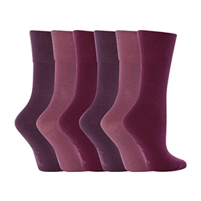Image of Gentle Grip 6 Pairs Ladies Cotton No Elastic Socks 4 8 uk, 37 42 eur (4 eur, GG15)