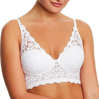 Image of Maidenform Women&#039;s Casual Halter Convertible Bralette Pure Comfort, White, 100D