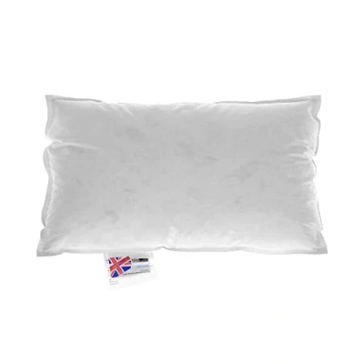 Image of HOMESCAPES Goose Feather and Down Cushion Pad 30 x 50 cm (12 20) Inner Insert Filler with 100% Cotton Proof Cover Hypoallergenic RDS Certified Machine Washable