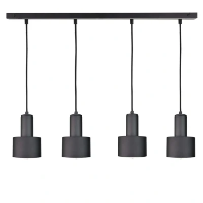 Image of Luce Bar Pendant Ceiling Light Black, 100cm, 4x E27