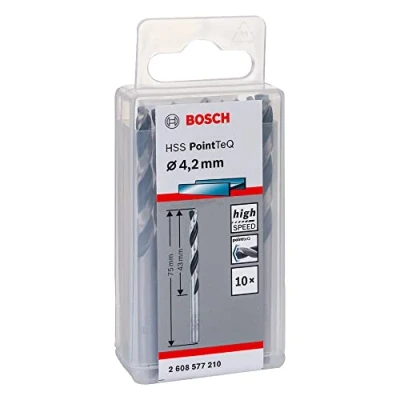 Image of Bosch Professional PointTeQ HSS Twist Drill Bit (for Metal, 4.2 x 43 75 mm, Accessories for Driver)
