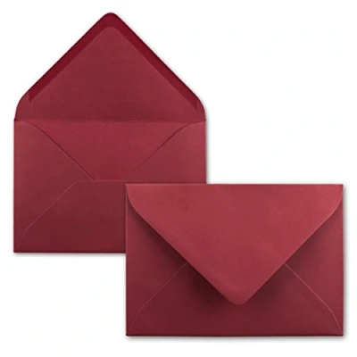 Image of Neuser FarbenFroh C5 Envelopes, 229 x 162 mm, Self Adhesive 75 Umschläge 14 Dunkelrot
