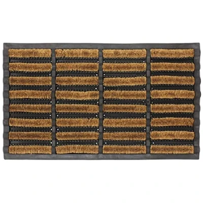 Image of EDS Nimbus Door Mat Tuff Scrape Extra Large Doormat Outdoor Long Lasting Removes Grass, Mud &amp; Dirt 100% Coir with Rubber Backing Machine Washable Super Absorbent Non slip Doormats (45x75 CM)