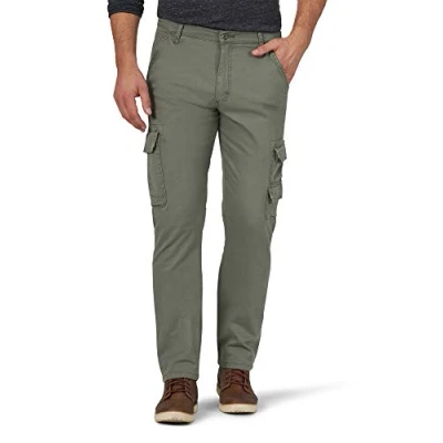 Image of Wrangler Authentics Men&#039;s Regular Tapered Cargo Pant, Dusty Olive, 34W / 34L