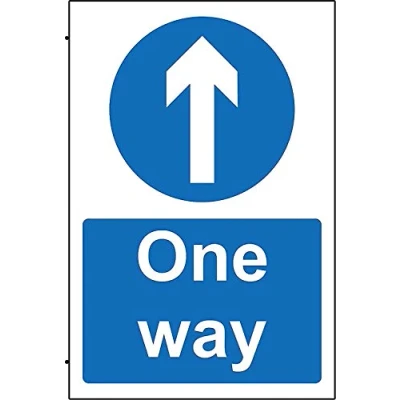 Image of Mandatory signs One way Safety sign 3mm Aluminium 300mm x 200mm