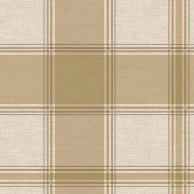 Image of Belgravia Carmella Check Wallpaper Rustic with Checkered Pattern Modern for Living Room, Bedroom, Hallway Decorative Tartan Sand