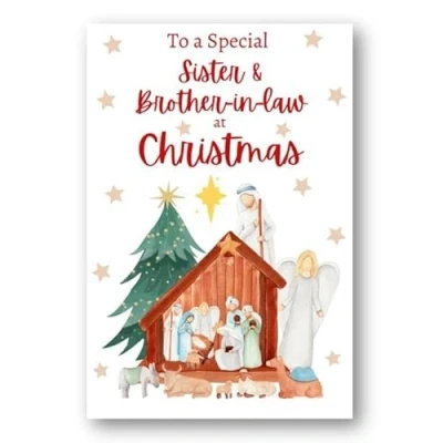 Image of Second Ave Sister &amp; Brother in Law Christmas Nativity Xmas Holiday Festive Greetings Card