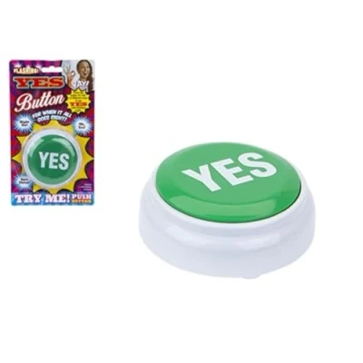 Image of Fun Green &amp; White Novelty Yes Button (1 Pc.) Perfect for Office, Desk, or Gift