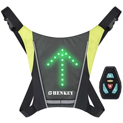 Image of shenkey LED Turn Signal Vest,LED Reflective Vest with Direction Indicator Remote Control, Turning Lights, Waterproof, USB Rechargeable,Easy Installation for Cycling Safety Warning Light