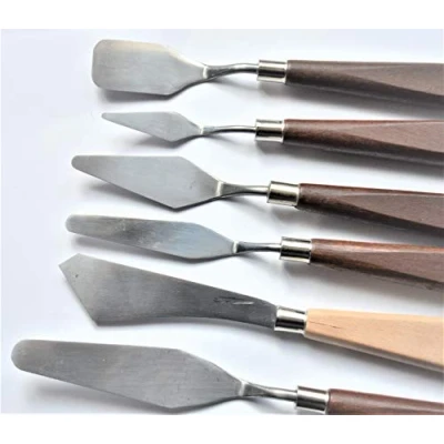 Image of HONGBE METAL ARTIST ACRYLIC PAINTS, OIL PALETTE KNIFE SET