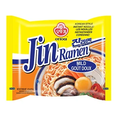 Image of OTTOGI Jin ramen MILD Korean Instant Noodle, Best Tasting Soup and noodles, Traditional noodles 4.23oz x 8 Pack