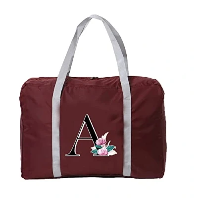 Image of Whitemarble Letter Printed Cabin Bag 45x36x20 for Easyjet Airlines Underseat Travel Holdall Carry on Hand Luggage Weekend Packable Duffel Bag,Sports Fitness (whitemarbleA)