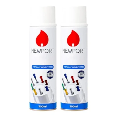 Image of Karrma Ltd. Newport Gas For Lighters 300ml Compatible with All BBQ, Candle, Camping, Gas, Kitchen, Cooking Lighter Pack of 2 x