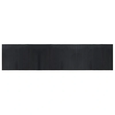 Image of vidaXL Black Bamboo Rug Floor Mat Anti Slip, Water Resistant Area Carpet Runner for Living Room, Bedroom, Hallway 70x300cm