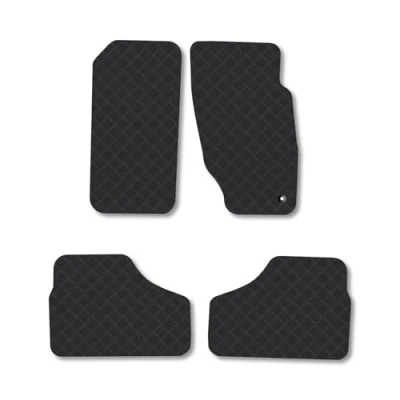 Image of Rubber Car Mats Compatible with Jeep Cherokee (2002 2009) Tailored Fit Floor Set Accessory Black Custom 4 Pieces Clips Anti Slip Backing, Heavy Duty &amp; Waterproof