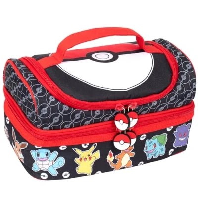Image of Pokémon Multi Compartment Lunch Bag for Kids School Thermal Insulated Double Decker Food Carier Boys