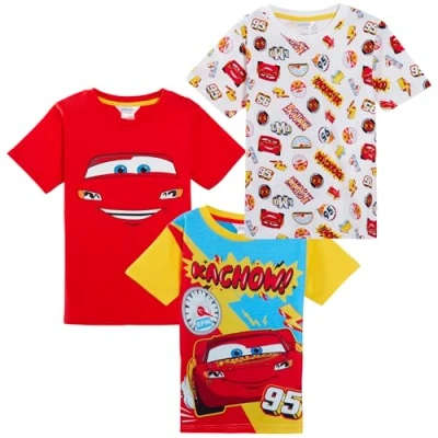 Image of Disney Boys 3 Pack Cars T Shirts 2 Years
