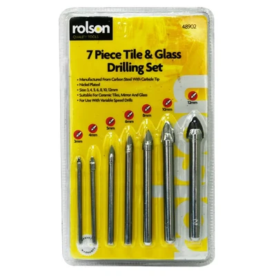 Image of Rolson 48902 7 pc Glass &amp; Tile Drill Bit Set