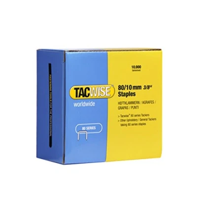 Image of Tacwise 0383 Type 80 / 10 mm Galvanised Upholstery Staples, Pack of 10,000
