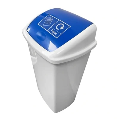 Image of Chabrias 8L/15L/25L/40L/50L Litre Plastic Swing Bin Waste Recycle Dustbins Kitchen, Office, Bathroom Rubbish Trash Refused Bins (50 Litre, 68 x 40 31.5cm, Blue)