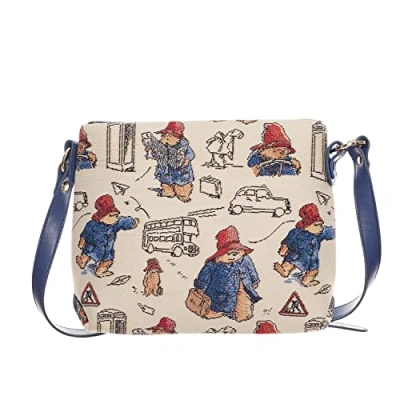 Image of Signare Handbag, Travel Bag, Cosmetic Crossbody bag etc with Paddington Bear design (Crossbody bag)