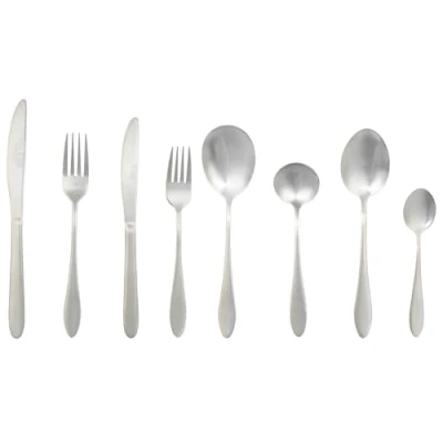 Image of Russell Hobbs COMBO 8795 Lisbon Cutlery Set 88 Piece Stainless Steel, Table Utensils for 12 People Dishwasher Safe, Forks/Knives/Spoons &amp; 4 Serving Spoons Included in Set, 15 Year Guarantee
