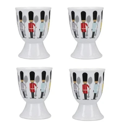 Image of KitchenCraft Set Of 4 Egg Cups Soldiers