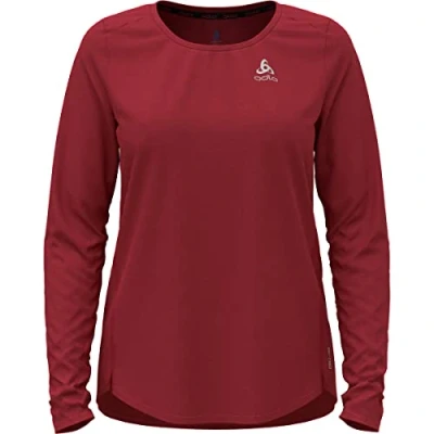 Image of Odlo Women Long Sleeve Running Shirt ZEROWEIGHT CHILL TEC, american beauty, S