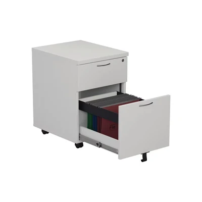 Image of Jemini White 2 Drawer Mobile Pedestal KF74147
