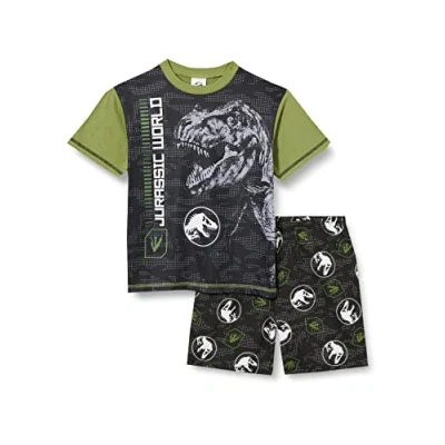 Image of Jurassic World Boys Pyjamas Short Dinosaur Pjs Set, Ages 5 to 13 Years (9 10 Years) Green