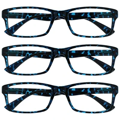 Image of OPULIZE The Reading Glasses Company Blue Tortoiseshell Readers Value 3 Pack Mens Womens UVR3092BL +1.50