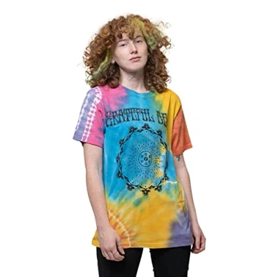 Image of Paradiso Clothing Grateful DEAD MAY 1977 DIP DYE Print Tshirt, Women&#039;s, Size: XL, Red