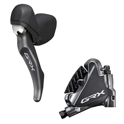 Image of Shimano GRX BL RX810 hydraulic disc brake lever bled with BR calliper, left rear