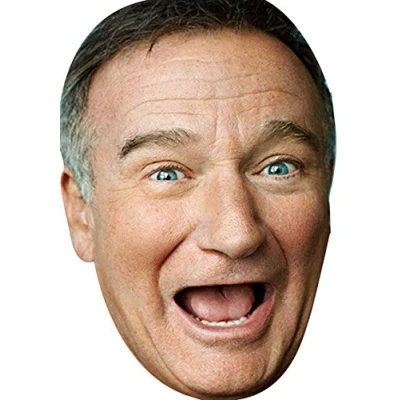 Image of FoxyPrinting Robin Williams Movies Stars 2018 Celebrity Cardboard Party Face Mask Fancy Dress
