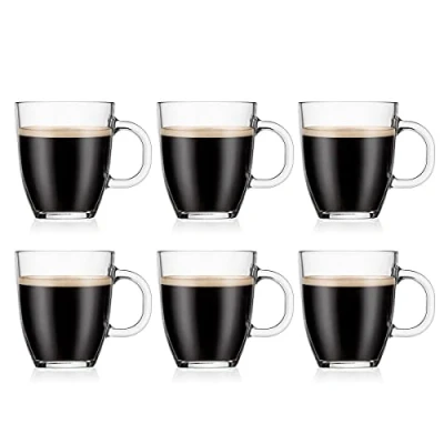 Image of BODUM Glass 11239 10 2, 0.3Litre, 6 Piece Bistro Coffee Mug, Transparent