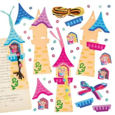 Image of Baker Ross FN186 Rapunzel Bookmark Kits Pack of 6, World Book Day Kits, Making for Kids