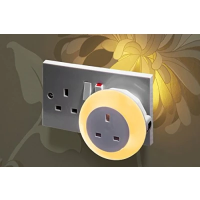 Image of Auraglow Automatic Plug in Multi Colour Through LED Nursery Night Light with Dusk Till Dawn Daylight Sensor