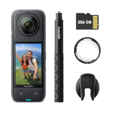 Image of Insta360 X4 Premium Lens Guards Bundle 8K Waterproof 360 Action Camera, 4K Wide Angle Video, Invisible Selfie Stick Effect, Removable Guards, 135 Min Battery Life, AI Editing, Stabilization