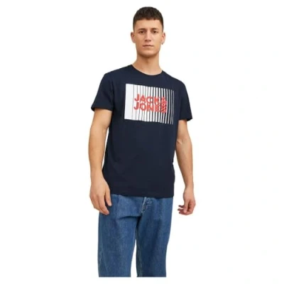 Image of Jack &amp; Jones CORP LOGO PLAY Oneck Print Tshirt Navy blazer, Men&#039;s, Size: XS, blazer