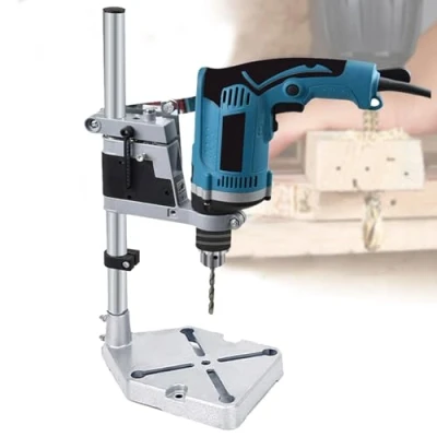 Image of Universal Bench Drill Press Stand, DIY Tool Stand for Electric Driller Pillar Hand Portable Holder with Clamp Base Assisting Drilling