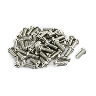 Image of Sourcingmap 50pcs M4 x 9mm Stainless Steel Pan Head Phillips Machine Screws Bolts