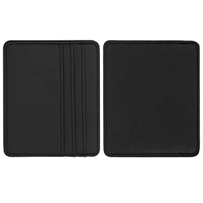 Image of ALLY MAGIC Credit Card Holder Wallet, RFID Blocking Genuine Leather Unisex Slim Case Debit Wallet Sleeve for Men &amp; Women Y6 PGKT (Black)
