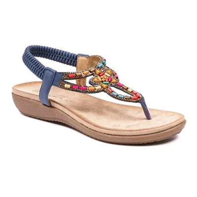 Image of Lunar Ladies UNA Elasticated Slingback Sandals 3 UK Blue