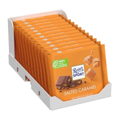 Image of Ritter Sport Salted Caramel Chocolate 100g (Pack of 12)